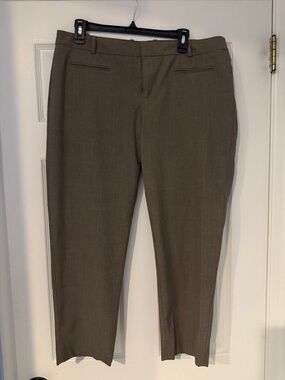 Gap slim cropped Dress Pants in Olive Brown preppy work houndstooth plaid classy